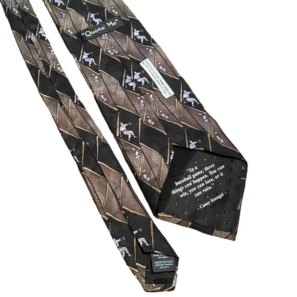 "Quote Me" Baseball Sport 100% Silk tie - Picture 8 of 9